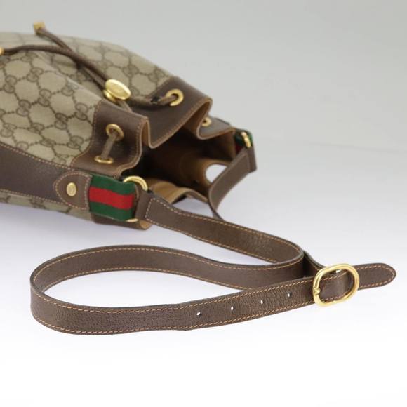 GUCCI GG Supreme Web Sherry Line Shoulder Bag PVC Beige 164 02 034 Auth 98308 - Picture 7 of 16